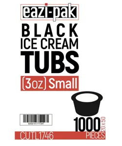 3OZ ICE CREAM TUB BLACK 50