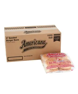 5 AMERICANA BURGER BUNS SEEDED