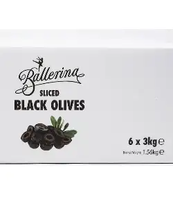 BALLERINA BLACK OLIVES TIN  3KG