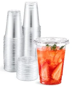 8oz CLEAR CUPS AND LIDS