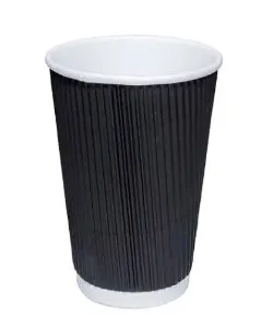 EP 12OZ RIPPLE CUPS BLACK X 25 X 20   (500)