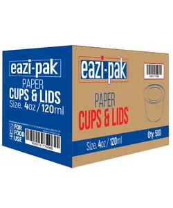 4 OZ EP PAPER CUPS AND LIDS     500