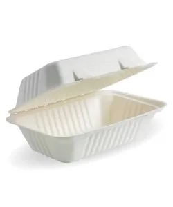 9″ x 6″” BAGASSE WHITE CLAMSHELL BOXES (1 x 250)”