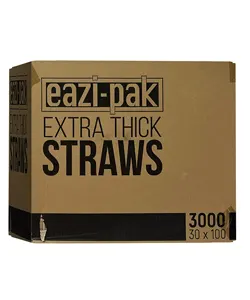 EAZI PAK PLASTIC EXTRA THICK STRAWS   100