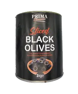 SLICED BLACK OLIVES TIN  2.35KG NET